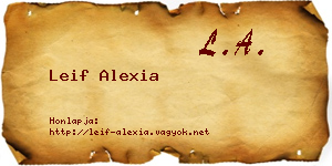 Leif Alexia névjegykártya